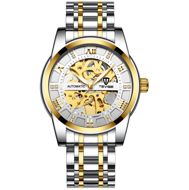 TEVISE Automatic Watch – Skeleton Design, Water-Resistant