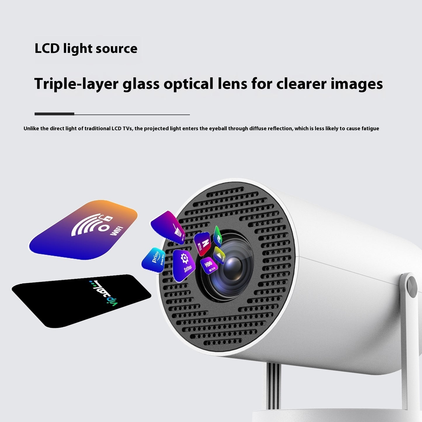 Portable HD Projector with Auto Focus & 180° Adjustable Angle