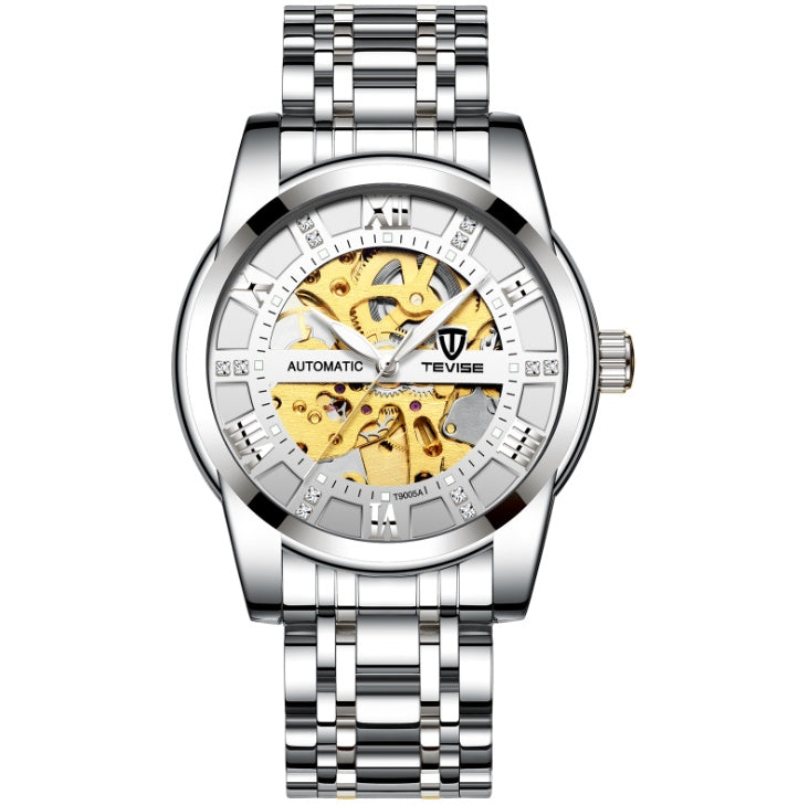 TEVISE Automatic Watch – Skeleton Design, Water-Resistant