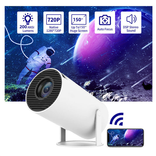 Portable HD Projector with Auto Focus &amp; 180° Adjustable Angle